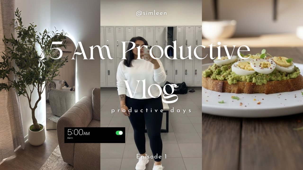 5AM Productive Morning Vlog: Healthy *Realistic* Routine | Avocado Toast | Workout | Aesthetic ASMR✨