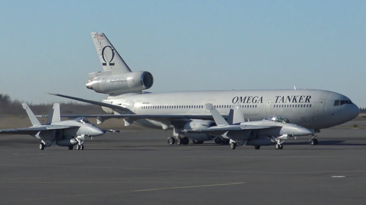 4K| Omega Air Tanker DC-10 & F18 Super Hornets Leaving Tampere-Pirkkala | HX Challenge 2020