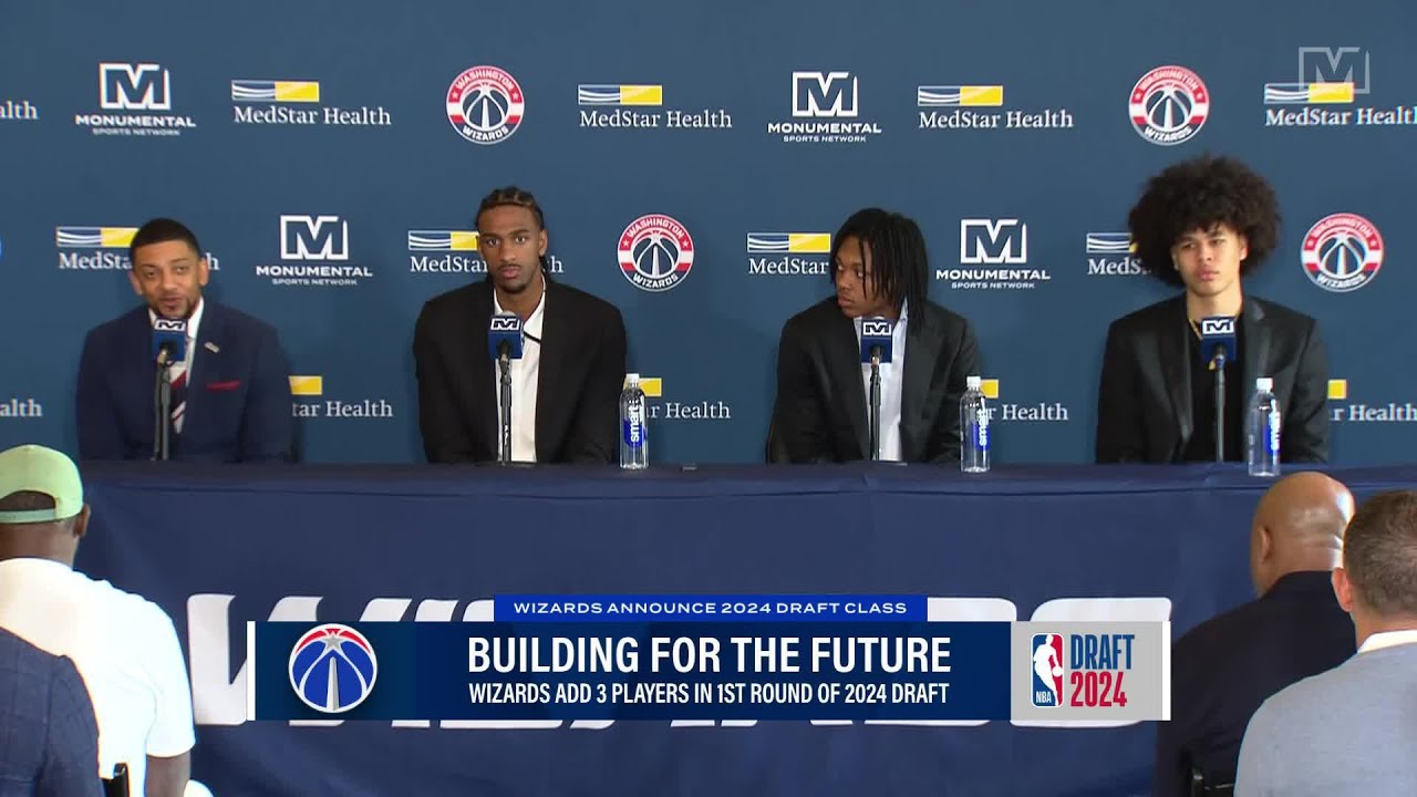 Wizards introduce rookies Alex Sarr, Bub Carrington and Kyshawn George