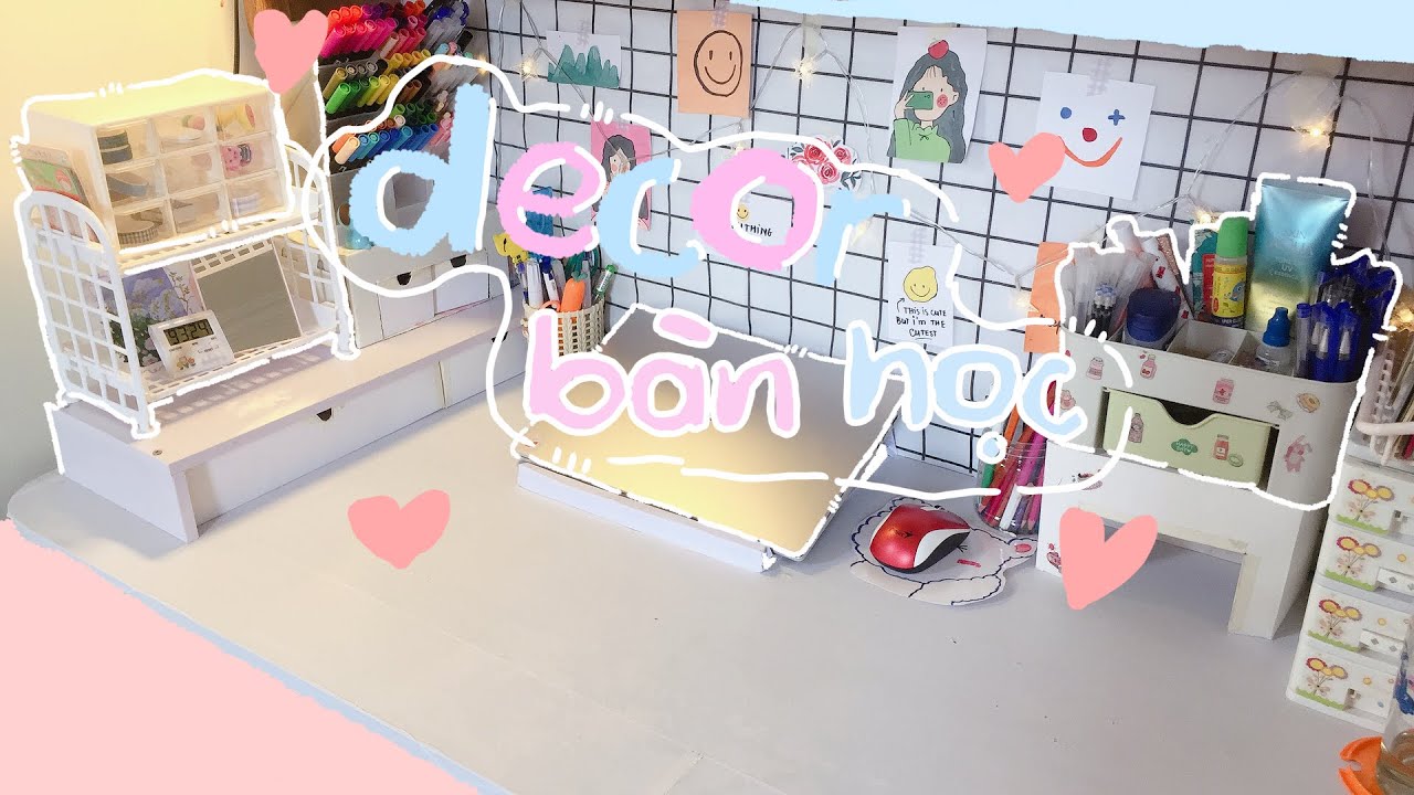 Decor bàn học cùng mình để đổi mới cho năm học nhé/ Linhdaily #deskdecor