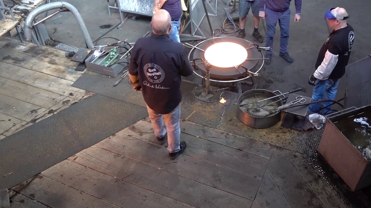 Runde Glasplatte giessen