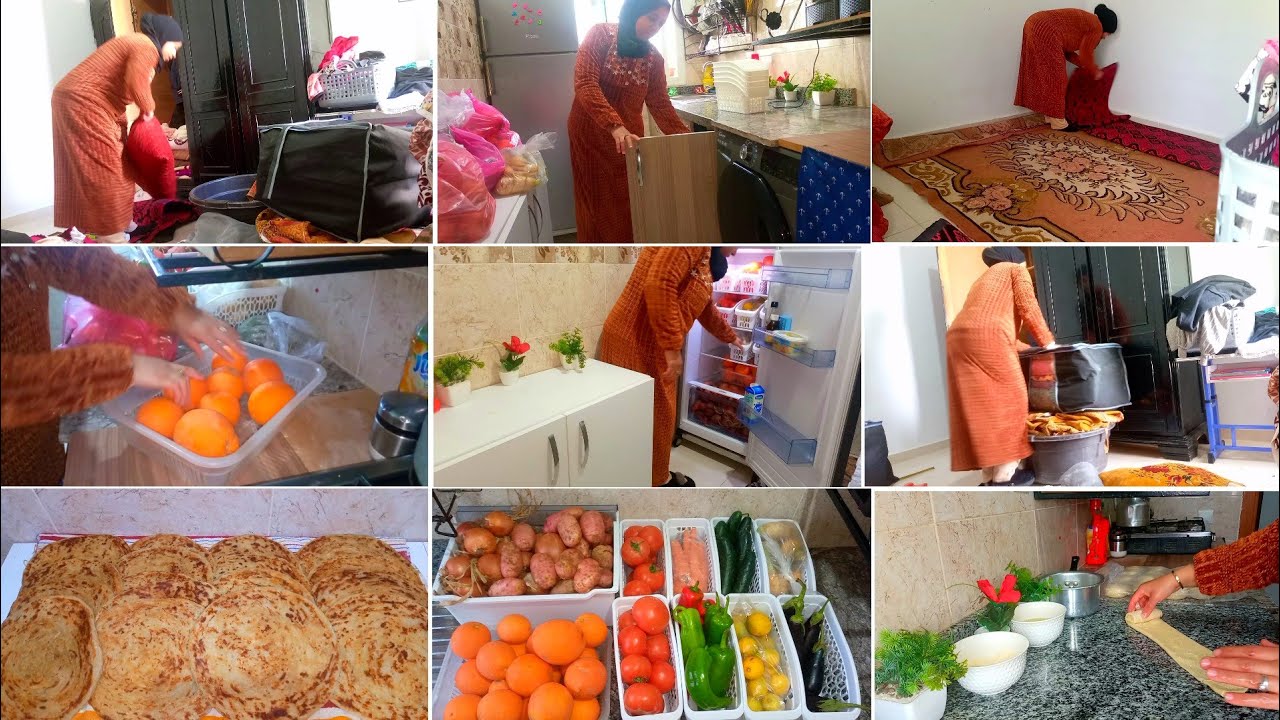 الجديد عندي فالكوزينة💥 صابحة على الروينة😩روتين مطرطق💪تنظيم وترتيب الخضر🍅ملوي مورق على حقو وطريقو👌