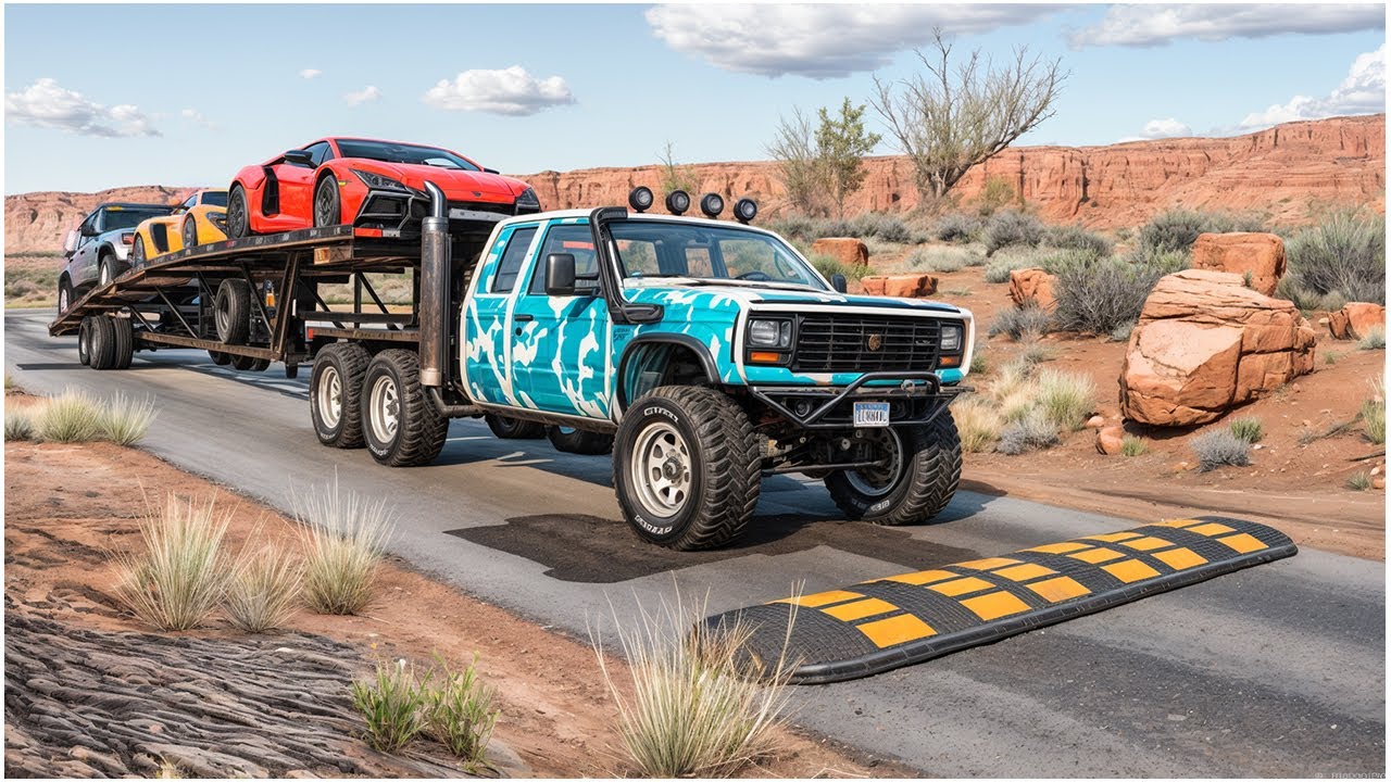 Trucks and Cars vs Speed Bumps #59 | BeamNGDrive | Trucks-VS-Bumps #trucks #vs #speedbumps