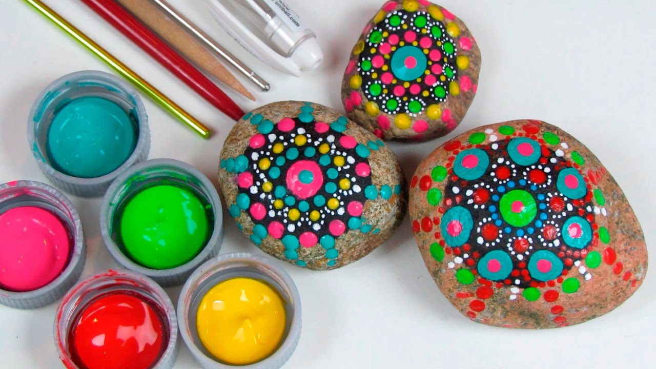 Como pintar pedras com mandalas pontilhadas!