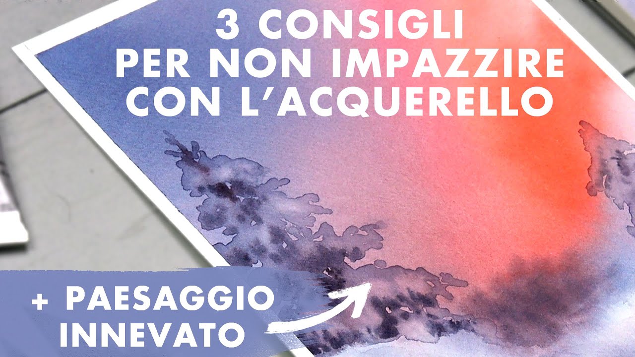 Paesaggio invernale e 3 consigli di sopravvivenza all'acquerello