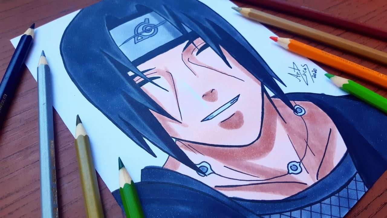 Como Desenhar o Itachi Uchiha de Naruto - Passo a passo