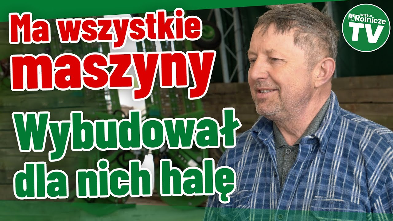 Ma 180 hektarów i 180 krów mlecznych. Dla maszyn wybudował dużą halę z bocznym wjazdem