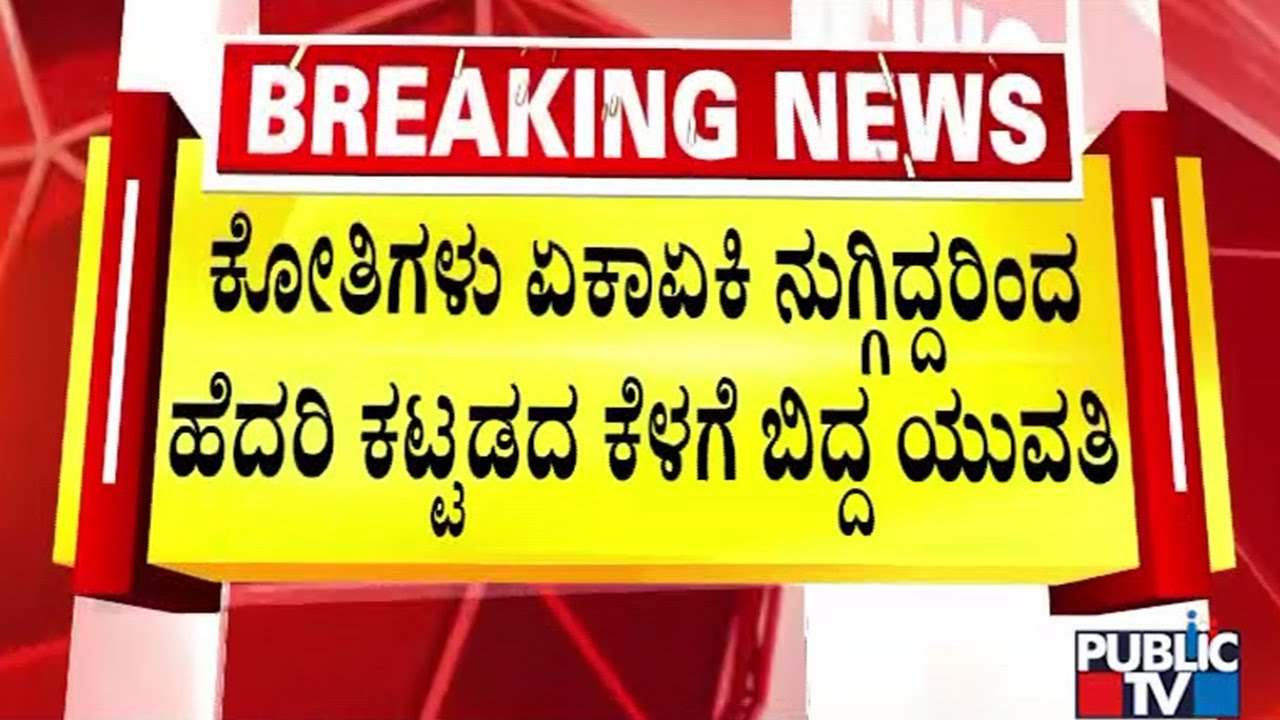 ಕೋತಿ ಏಕಾಏಕಿ ನುಗ್ಗಿದ್ದರಿಂದ ಹೆದರಿ ಕಟ್ಟಡದ ಕೆಳಗೆ ಬಿದ್ದ ಯುವತಿ | Dharwad | Public TV