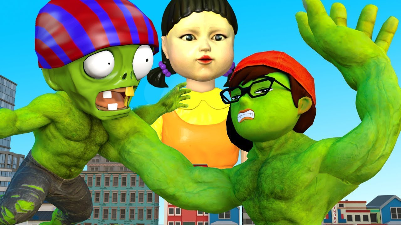 Scary teacher 3D Squid game NickHulk vs Giant zombie competition boxing animation