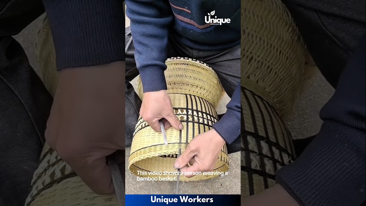 Bamboo basket weaving: a traditional craft - The workers do their job perfectly || #machine #shorts