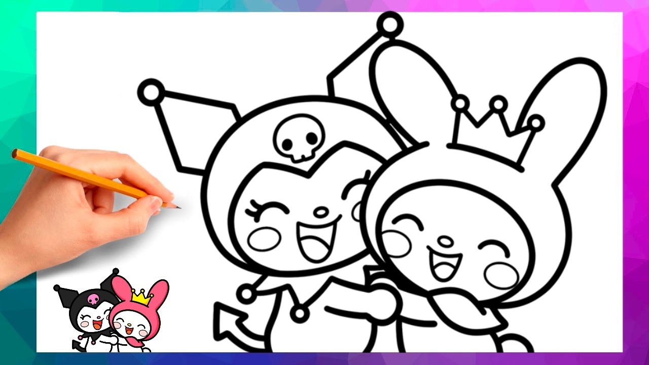 HOW TO DRAW KUROMI AND MY MELODY