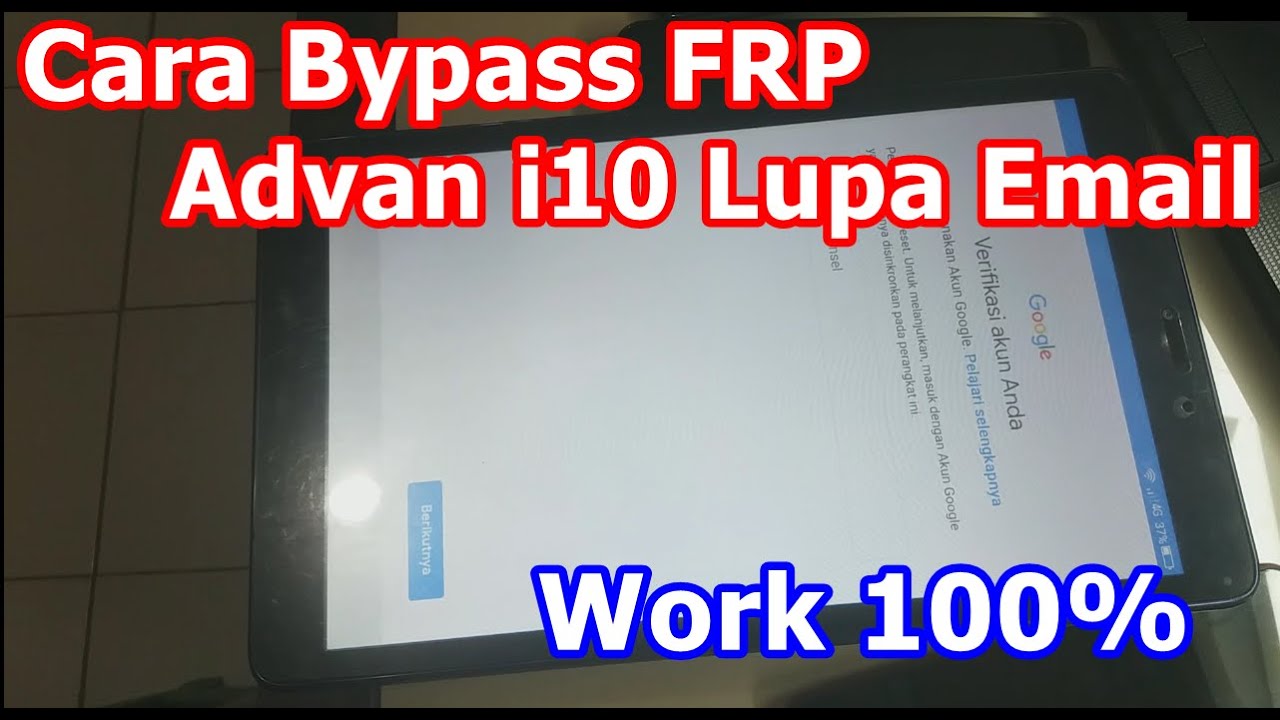 BYPASS FRP TAB ADVAN i10 Account Google