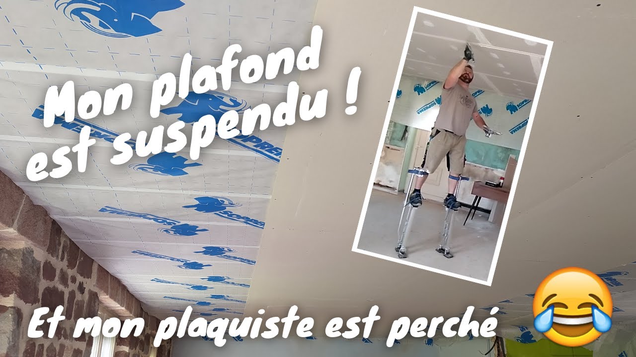 EP 14 : PLAFOND SUSPENDU avec ENDUIT TOTAL DE FINITION #renovation #placo #tutorial