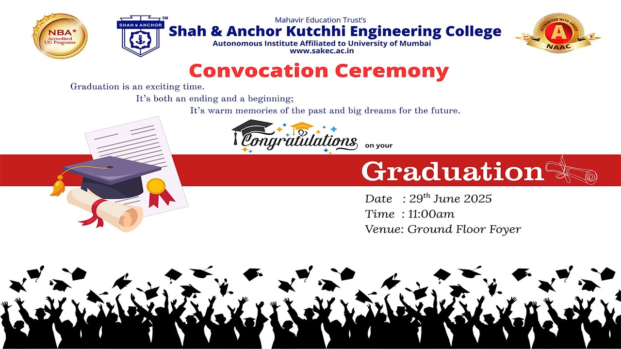 Shah & Anchor Kutchhi Engineering College Convocation Ceremony