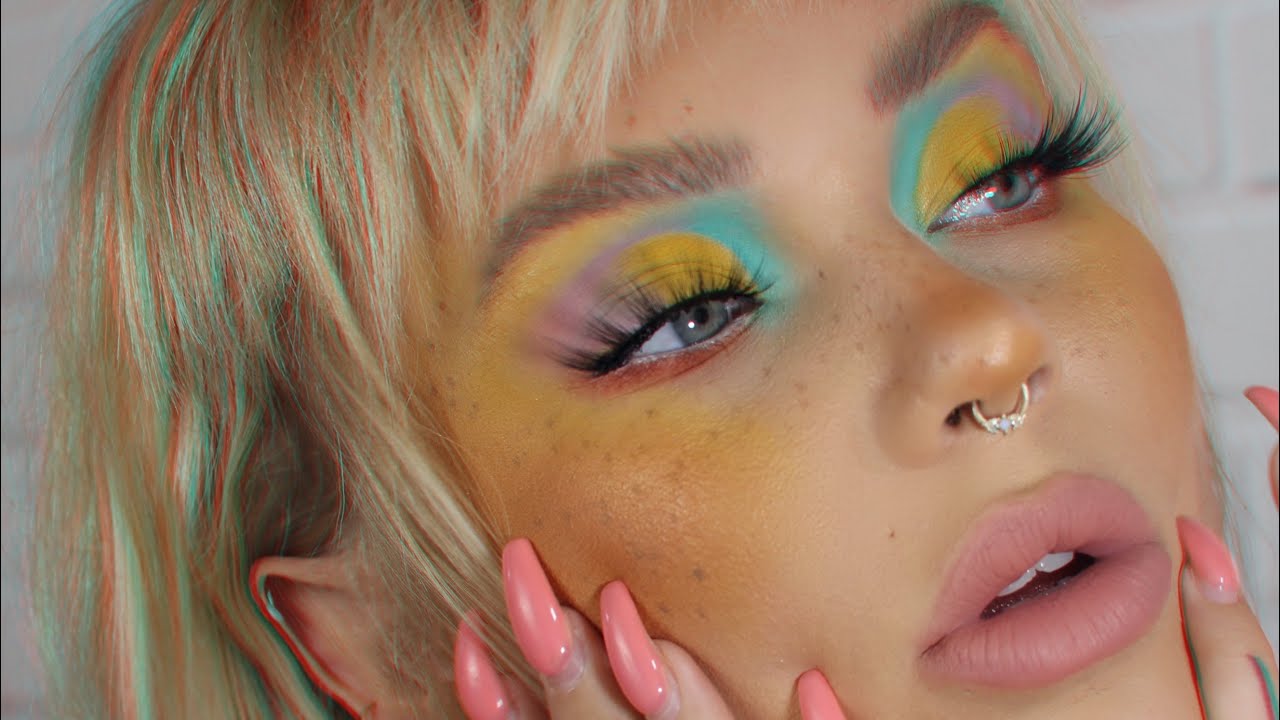 back with a bright colorful eyeshadow look / full face makeup tutorial