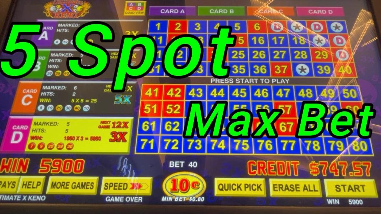 Ultimate X Keno - Awesome Hit on Max Bet!  Last Day of my Birthday Trip to Choctaw!  Times 3 Yaw!