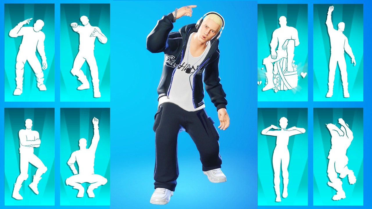 Popular Fortnite Skins showcase with Icon Series Emotes