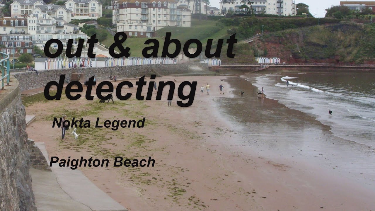 metal detecting  uk beach with the nokta legend at Paignton