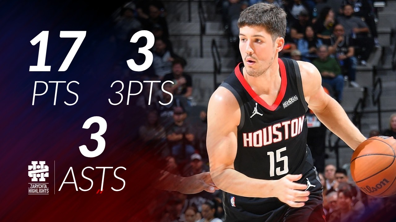 Reed Sheppard 17 pts 3 threes 3 asts vs Spurs 25/26 season