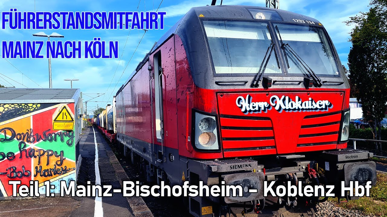 4k Führerstandsmitfahrt von Mainz nach Köln (Teil 1: Mainz-Bischofsheim - Koblenz Hbf)