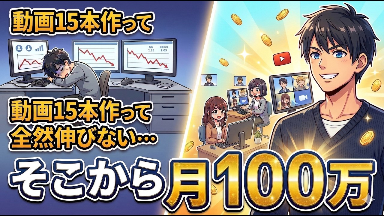【YouTubeアカデミー 受講生対談】動画15本作っても伸びない…それでも月100万目前になったYouTube戦略