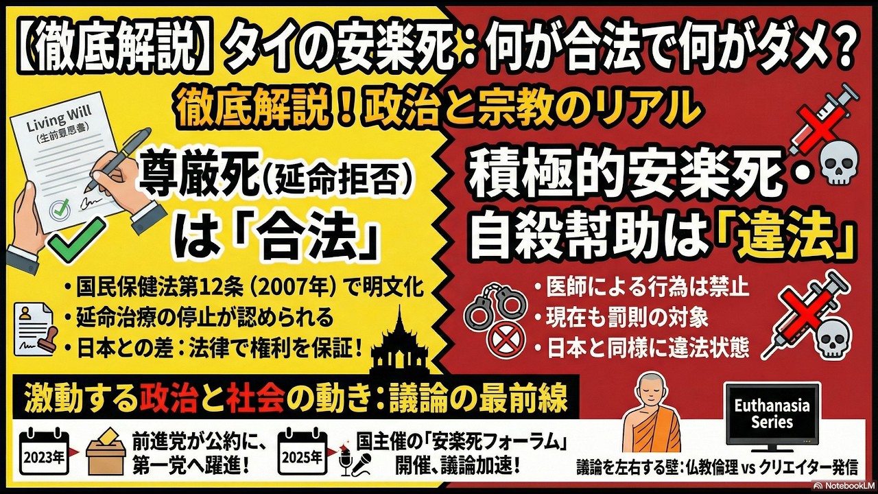 【タイ安楽死の現在地】尊厳死は合法？前進党解散と終末期医療の行方｜日本との決定的な違い