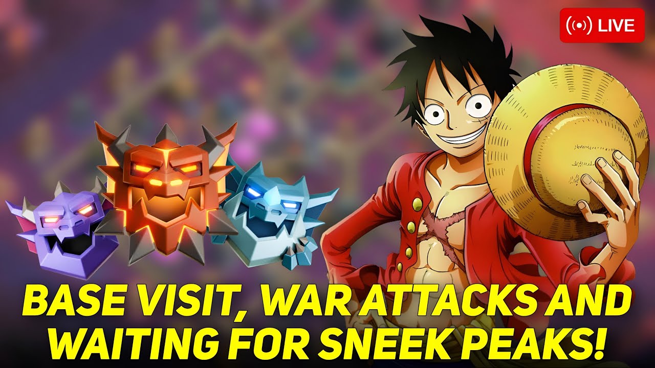 COC LIVE 🔥 Base Visit + War Attacks + Farming & Trophy Push | Live Clash With Viewers