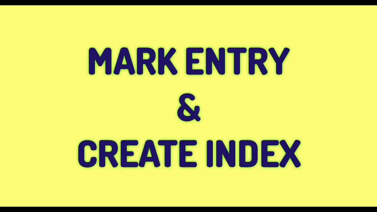 How To Use Mark Entry In Ms Word || Create Index Entry
