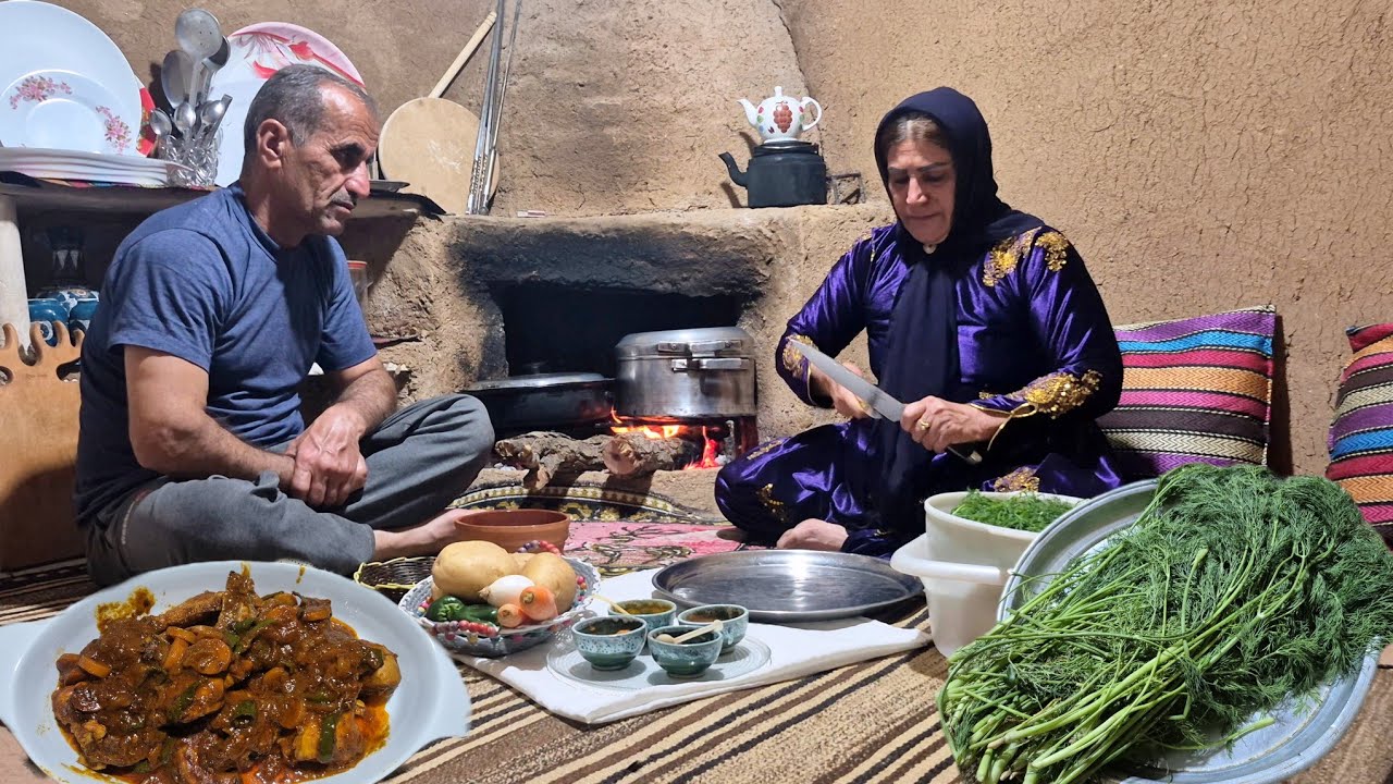 Rural Life in Iran | Dill Rice with Chicken Made with Fresh Aromatic Dill