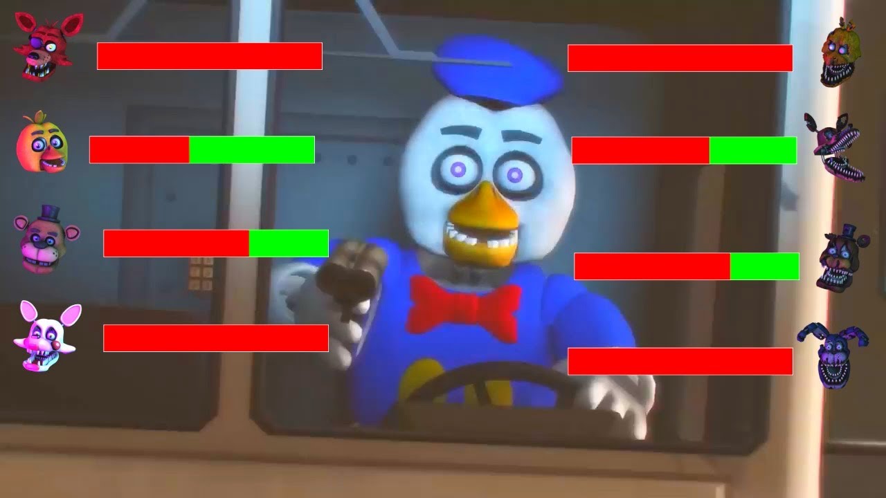 [SFM FNaF] Nightmare VR против Disney с Healthbars