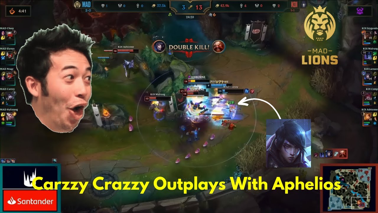 MAD Carzzy Aphelios Crazzy Outplay  #leagueoflegends #clips #lolclips #lec