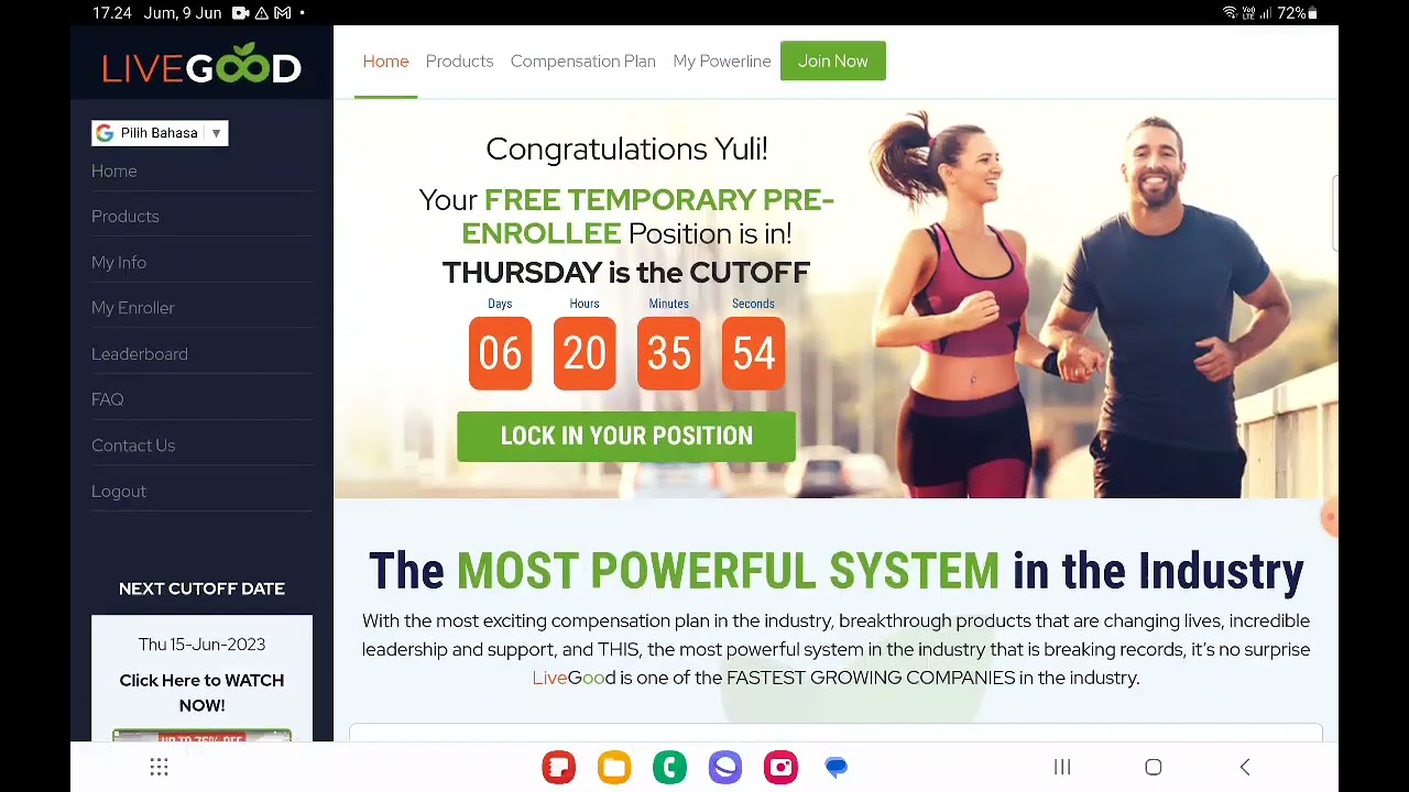 Cara Registrasi Member Baru di LiveGood