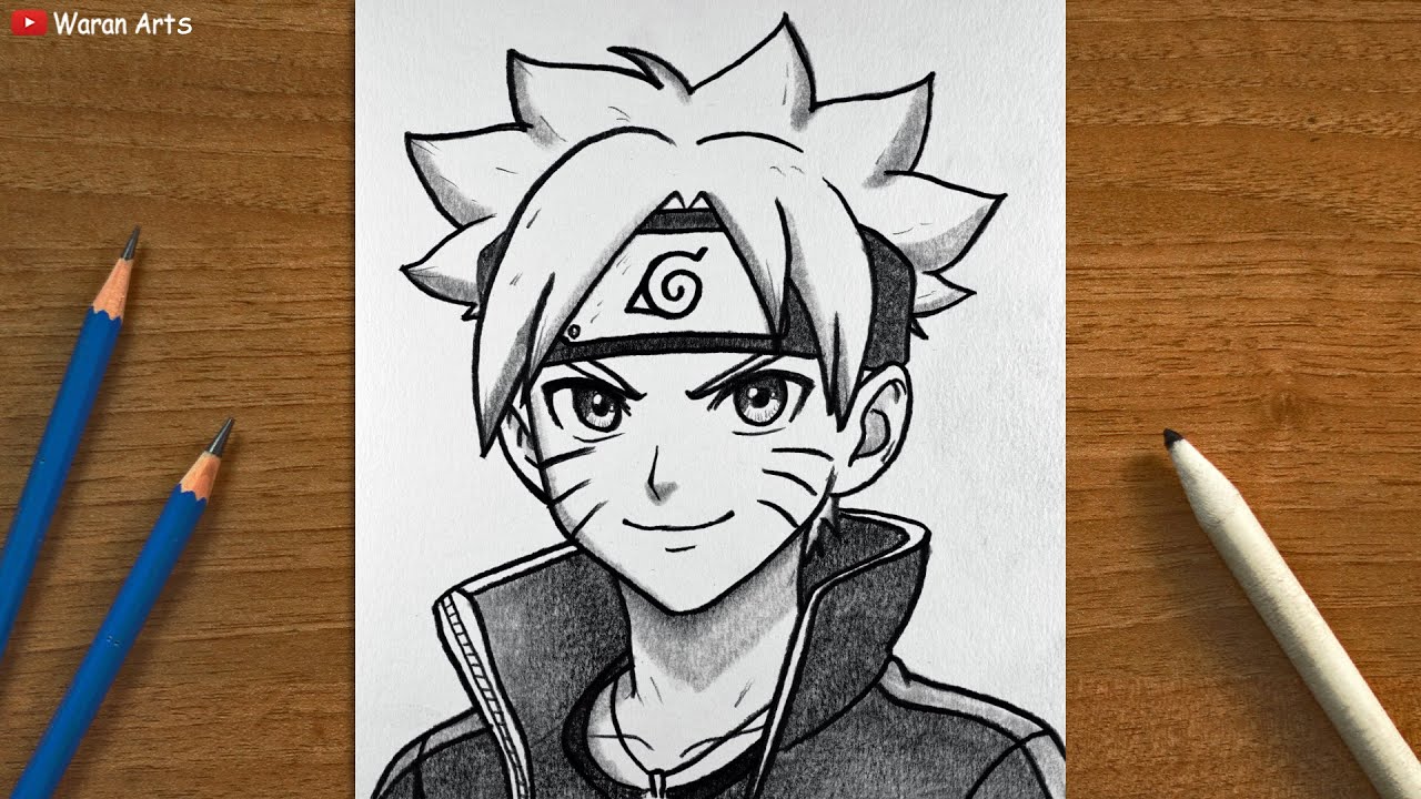 Простой рисунок аниме | Как нарисовать Боруто Узумаки шаг за шагом || Рисование Наруто