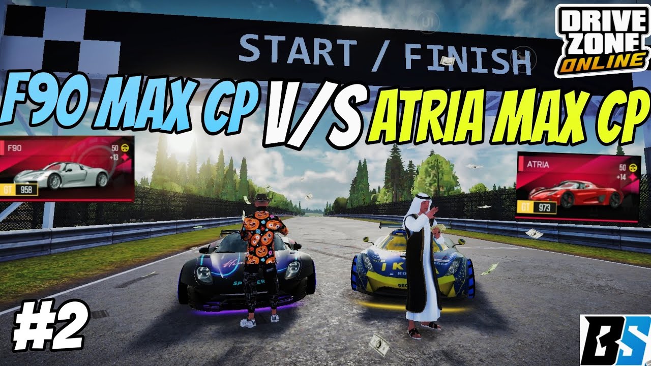 🏁ATRIA MAX CP V/S F90 MAX CP. Drag race of two beast cars in drive Zone Online 💥 #drivezoneonline