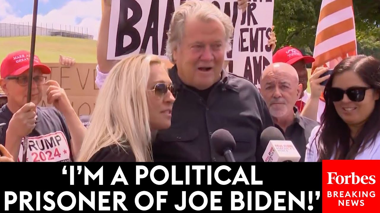 FULL EVENT: Steve Bannon—Flanked By Marjorie Taylor Greene—Gives Final Press Briefing Before Prison