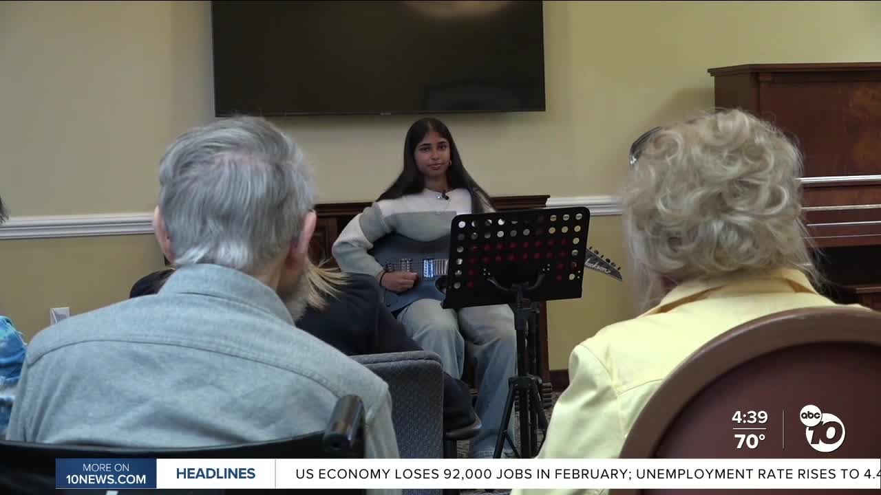 San Diego teen uses guitar to connect with seniors in assisted living facilities