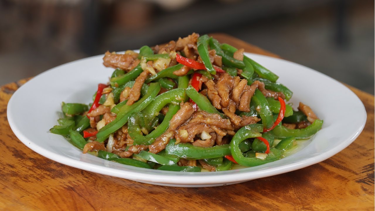 Stir-Fried Pork with Green Bell Pepper | Bell Pepper and Pork Recipe