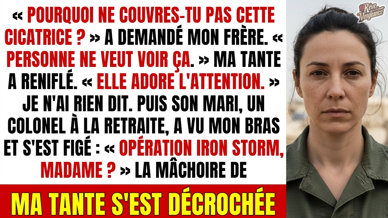 Ma tante se moquait de ma cicatrice au barbecue, jusqu'à ce que le Colonel la reconnaisse.