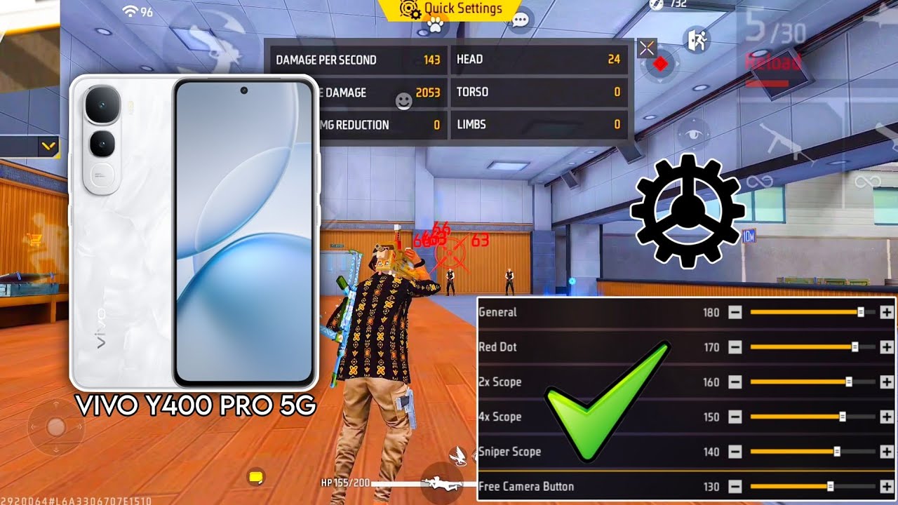 Vivo Y400 Pro 5G free fire sensitivity setting ⚙️ | Vivo Y400 Pro 5G free fire headshot setting ⚙️