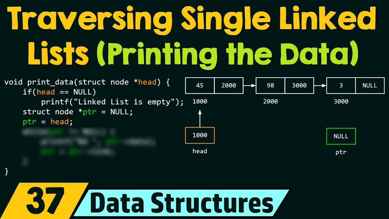 Traversing a Single Linked List (Printing the Data)