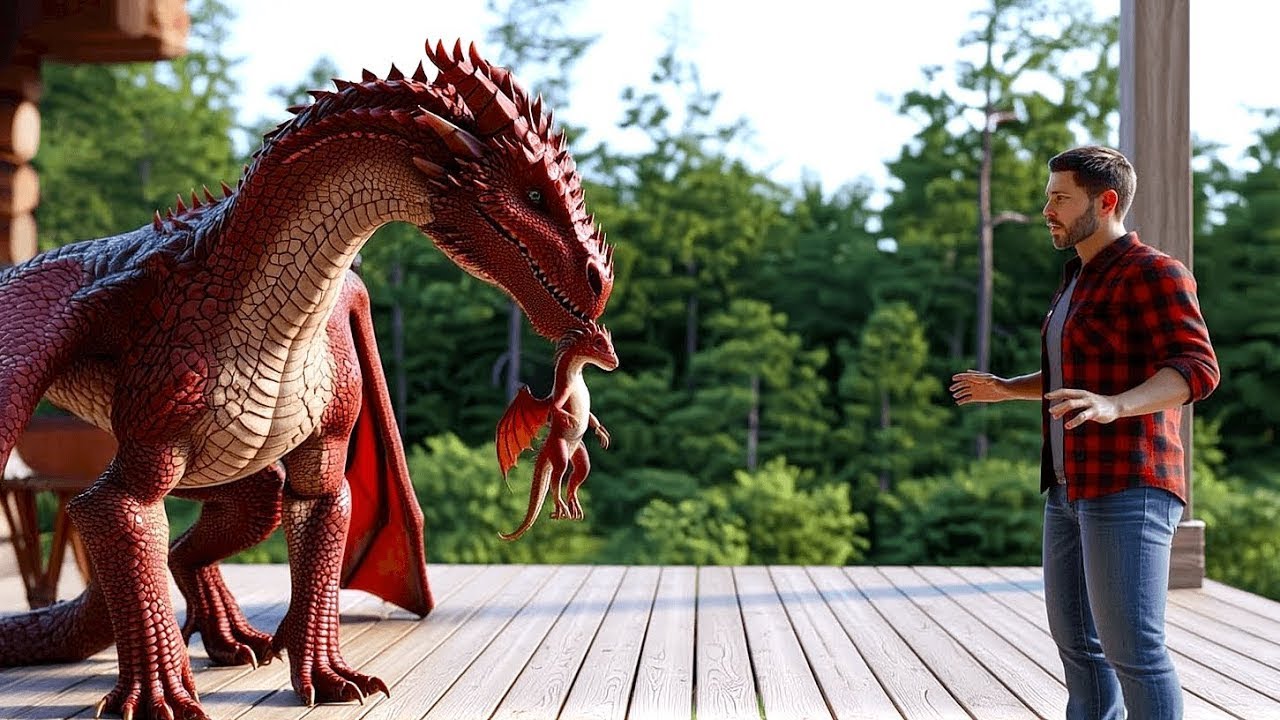 A weeping mother dragon carried her cub to a human man—what he did next was astonishing!   HFY St