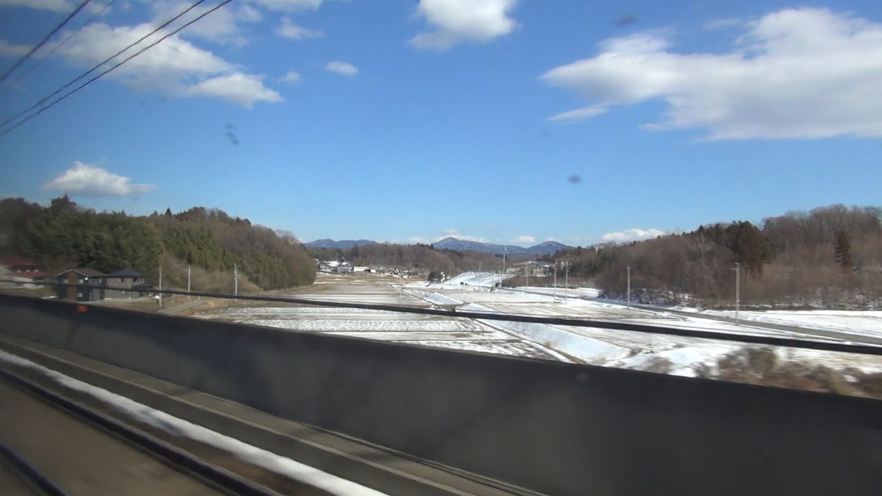 山形新幹線 E3系 つばさ137号 2018冬 車窓2 大宮駅～福島駅 Scenery from a Shinkansen window