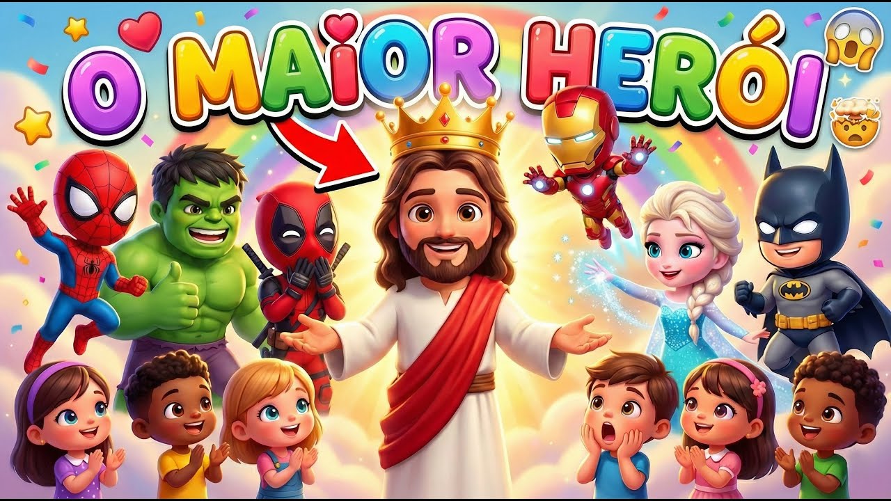 JESUS VS SUPER-HERÓIS: Quem é o MAIOR? 🦸‍♂️👑 (Desenho Animado Infantil)