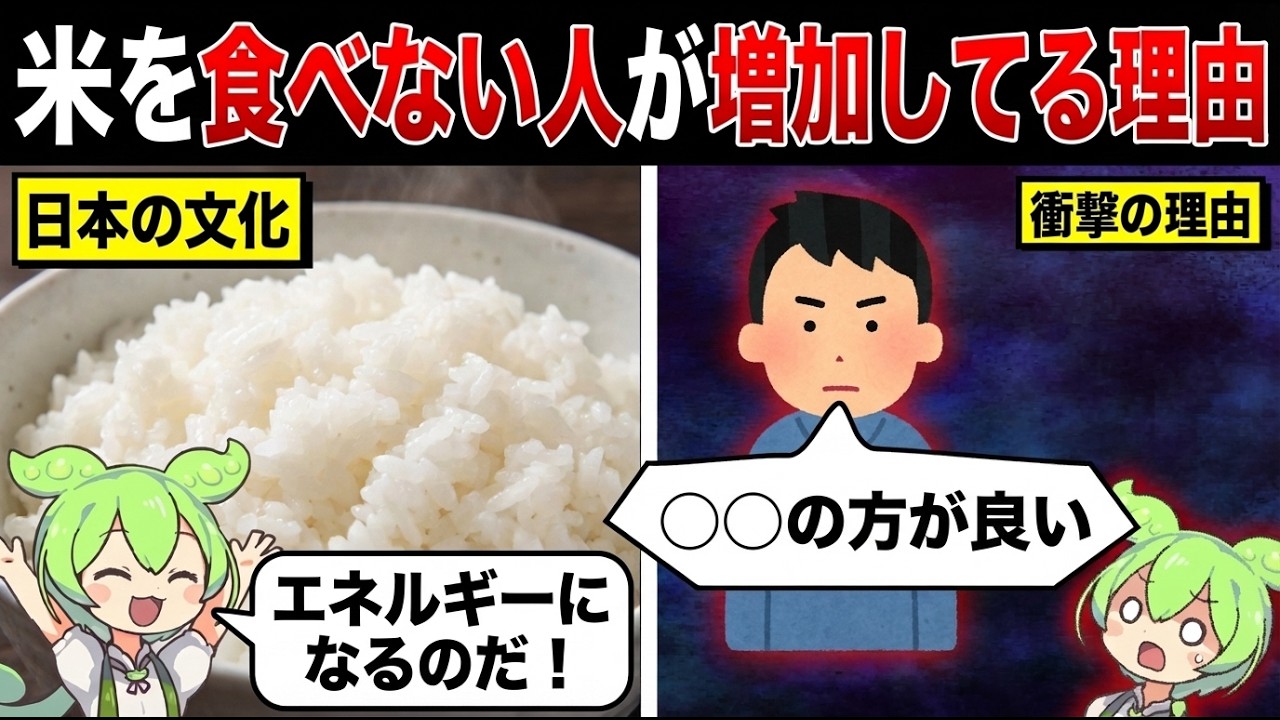 価格高騰しすぎて米を食べない人が増えてる理由【ずんだもん&ゆっくり解説】