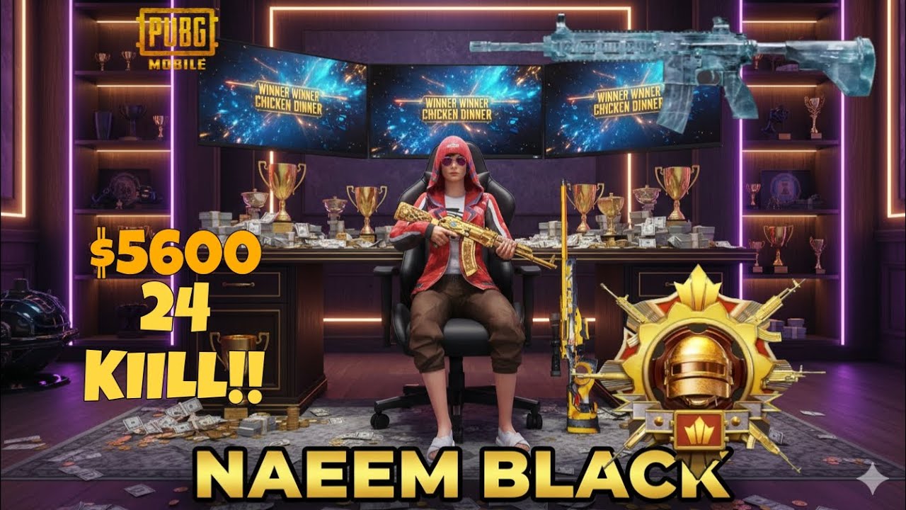 Om nikali upgrade mein 😨 24 KIIL!! NAEEM BLACK subscribe yt 😊 PUBG MOBILE 