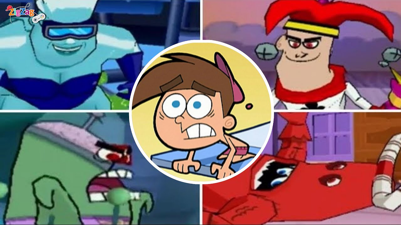 Fairly OddParents Shadow Showdown 4K | Все битвы с боссами + финальные заставки | ZigZagGamerPT