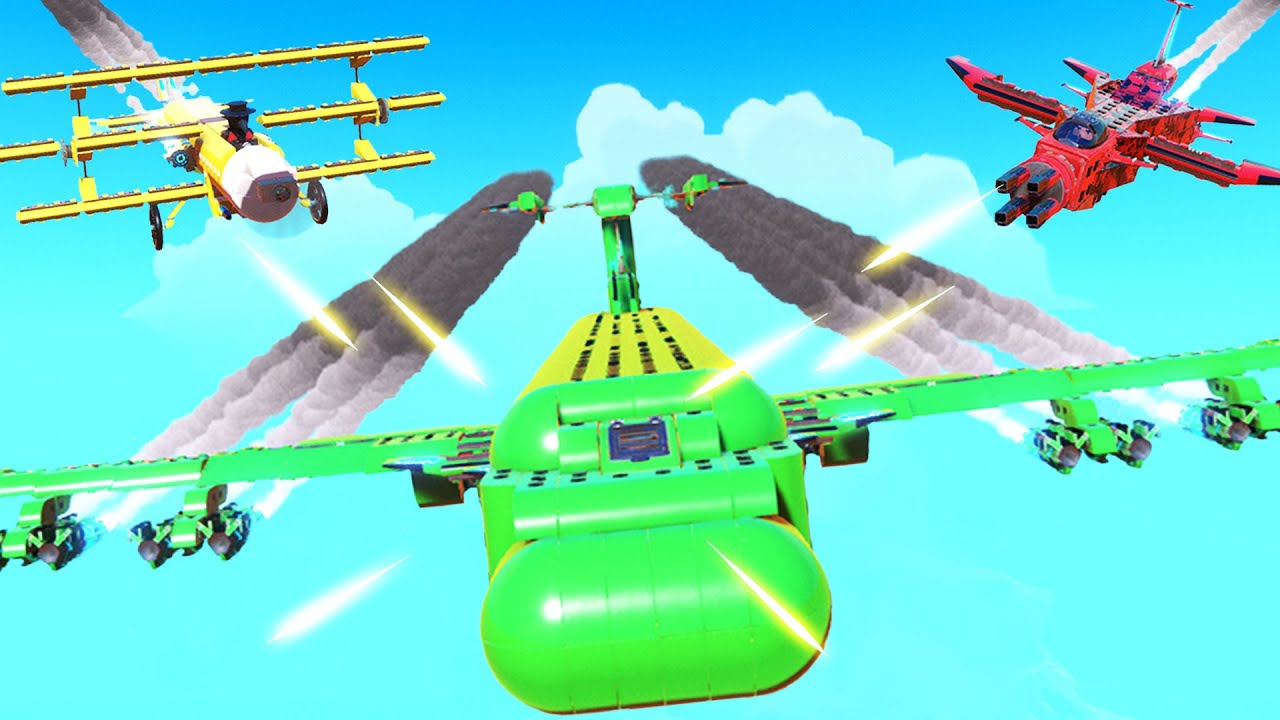 1 Cargo Plane VS 2 Fighter Planes Survival Challenge! - Trailmakers Multiplayer