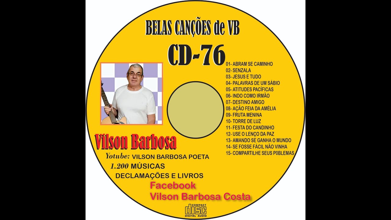 CD-76 Belas Cações de VB 15 Músicas de Vilson Barbosa Poeta