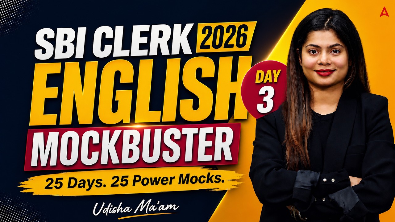 SBI Clerk 2026 English Mockbuster Day 3 | 25 Days 25 Power Mocks | Udisha Ma'am