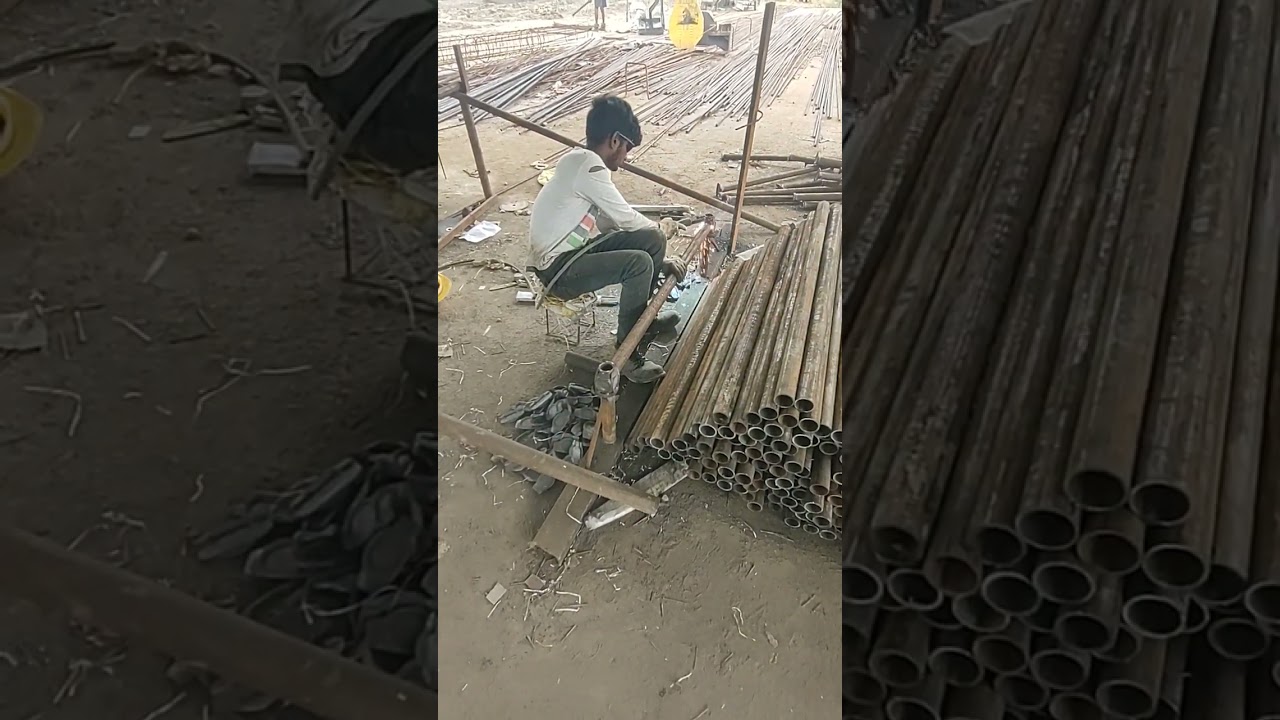 scaffolding pipe making & colour 🏗️🏗️🏗️ledger making in workshop||